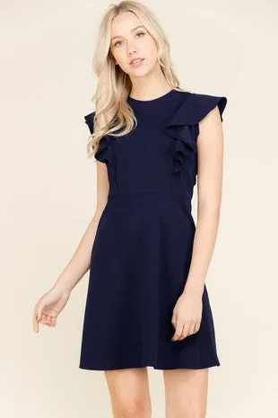 2Hearts Ruffle Sleeve A-Line Dress