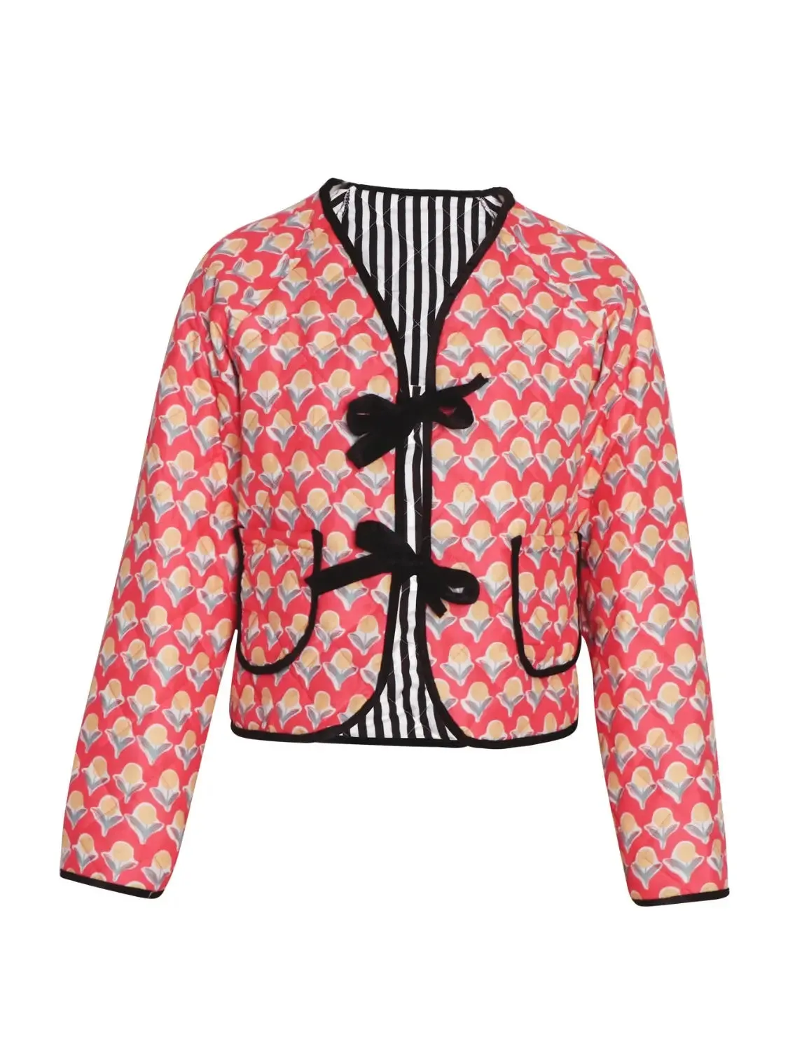 'Amara' Cropped Printed Puffer Jacket