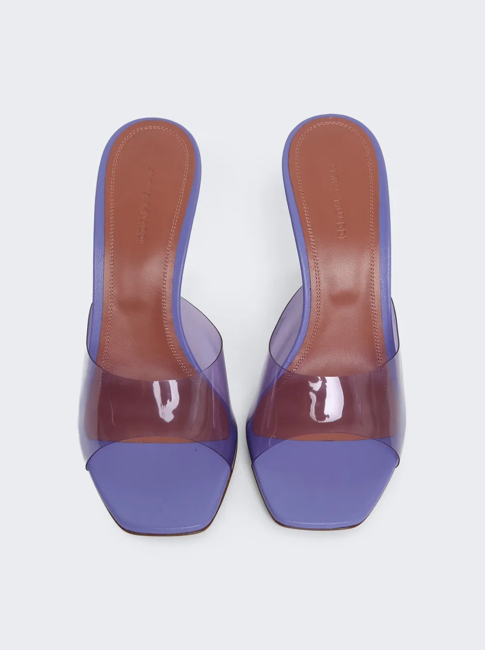 Amina Muaddi Lupita Glass Pvc Wedge PURPLE