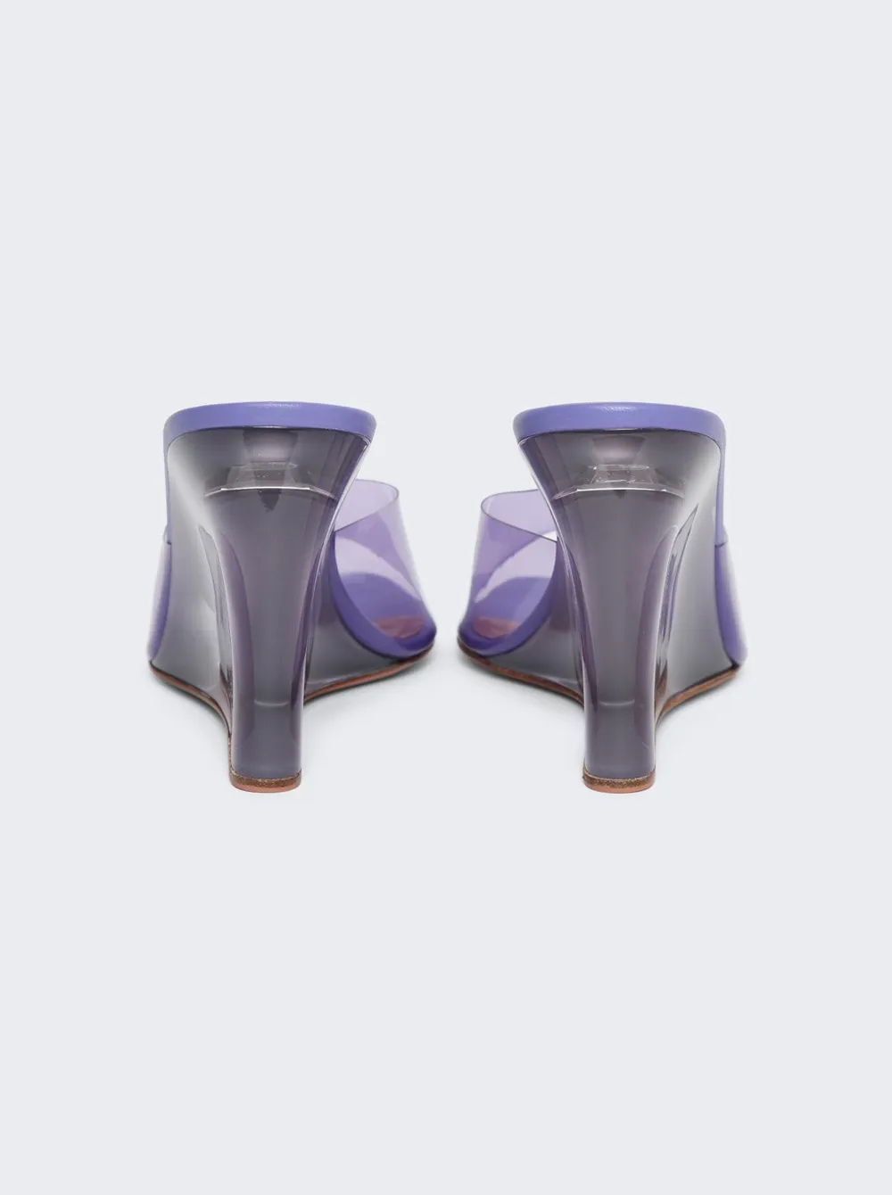 Amina Muaddi Lupita Glass Pvc Wedge PURPLE