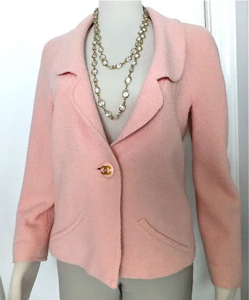 Authentic Chanel Vintage Pink Classic Boucle Jacket