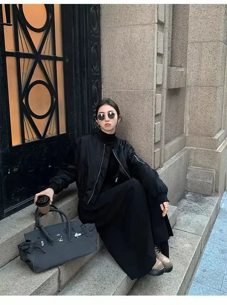 Autumn Winter Dress Women Elegant Long Sleeve Dresses Female Korean Fashion High Collar Long Dress Lady Vintage Chic Solid Robe