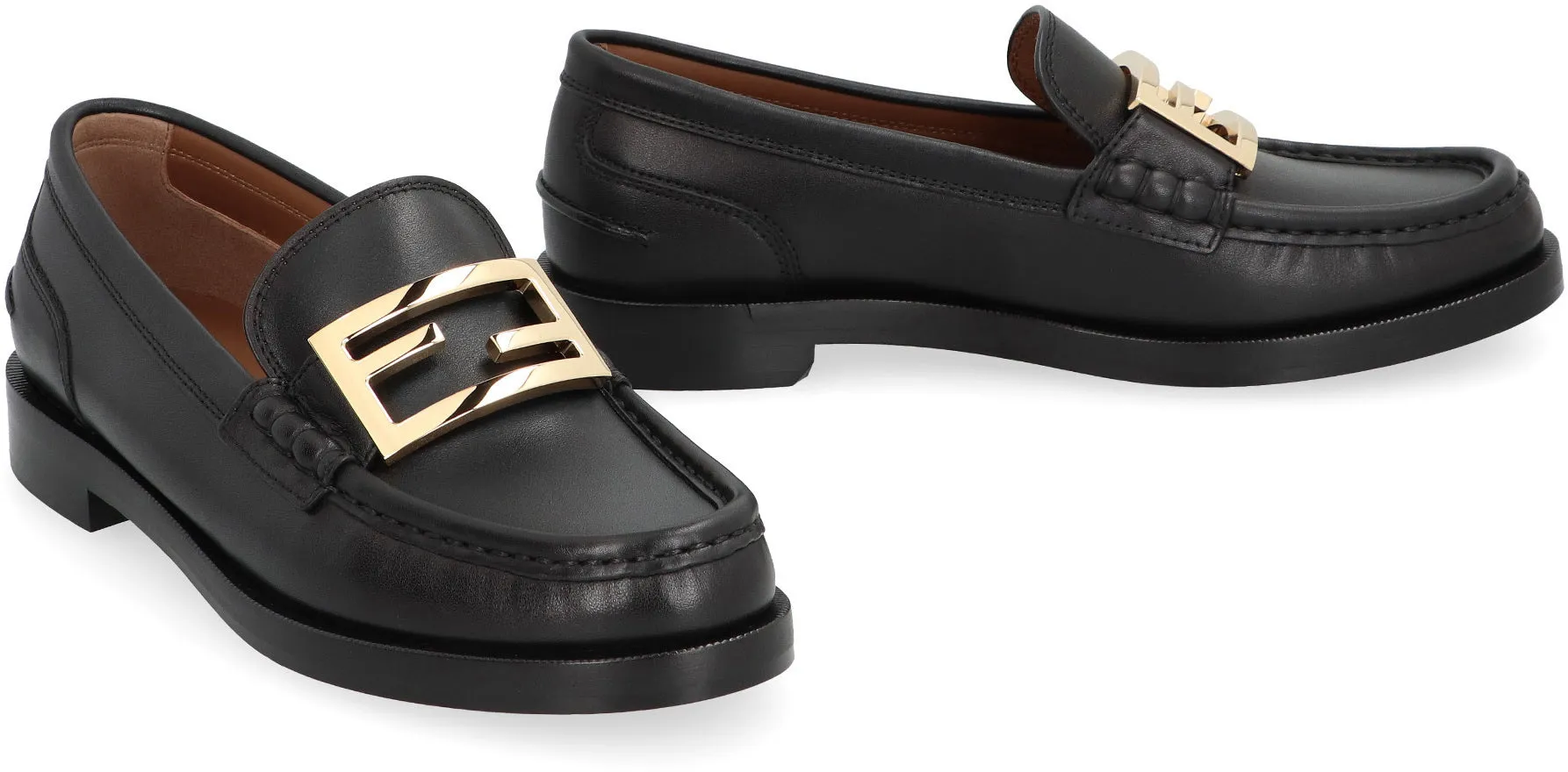 Baguette leather loafers