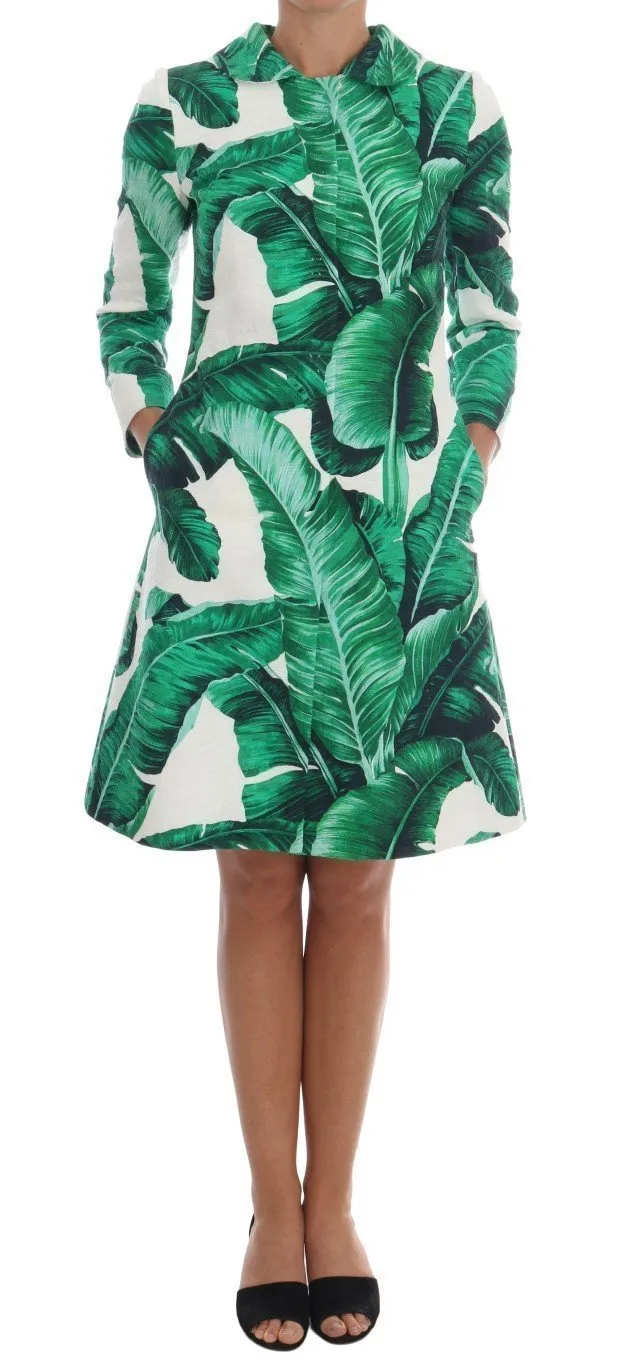 Banana Leaf Cotton Silk Trench Coat