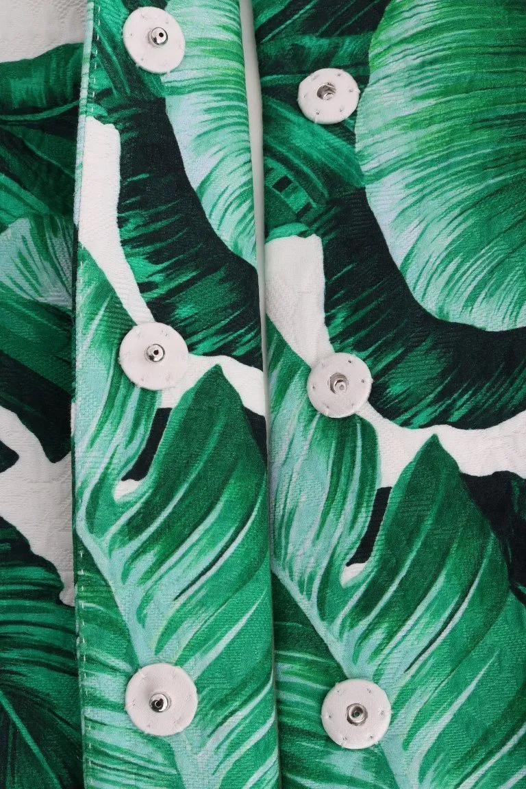 Banana Leaf Cotton Silk Trench Coat