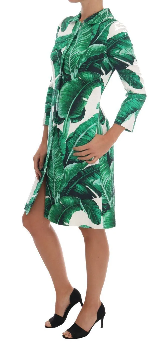 Banana Leaf Cotton Silk Trench Coat