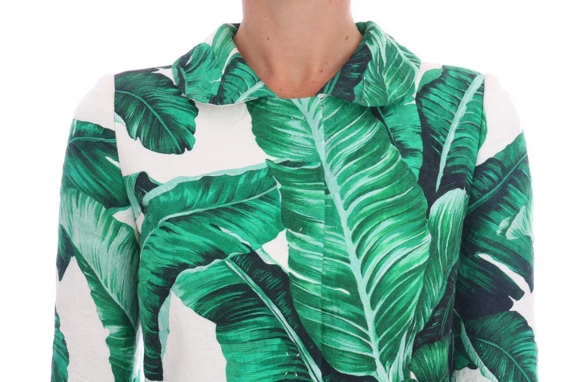 Banana Leaf Cotton Silk Trench Coat