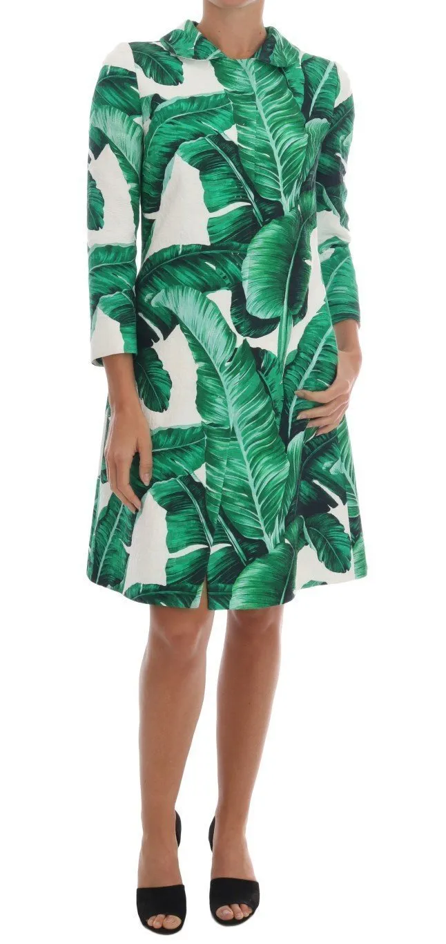 Banana Leaf Cotton Silk Trench Coat