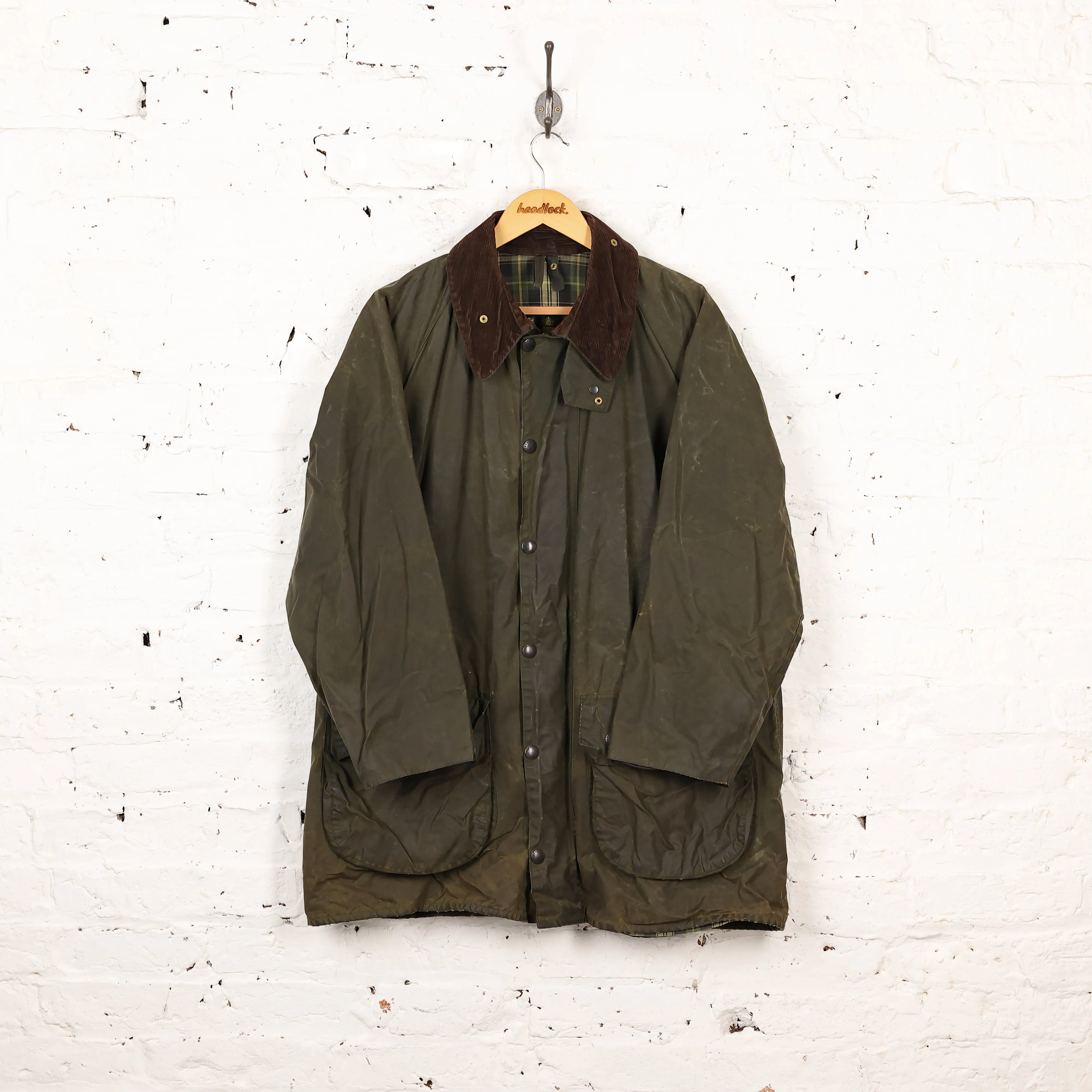 Barbour Gamefair Wax Jacket Coat - Green - L