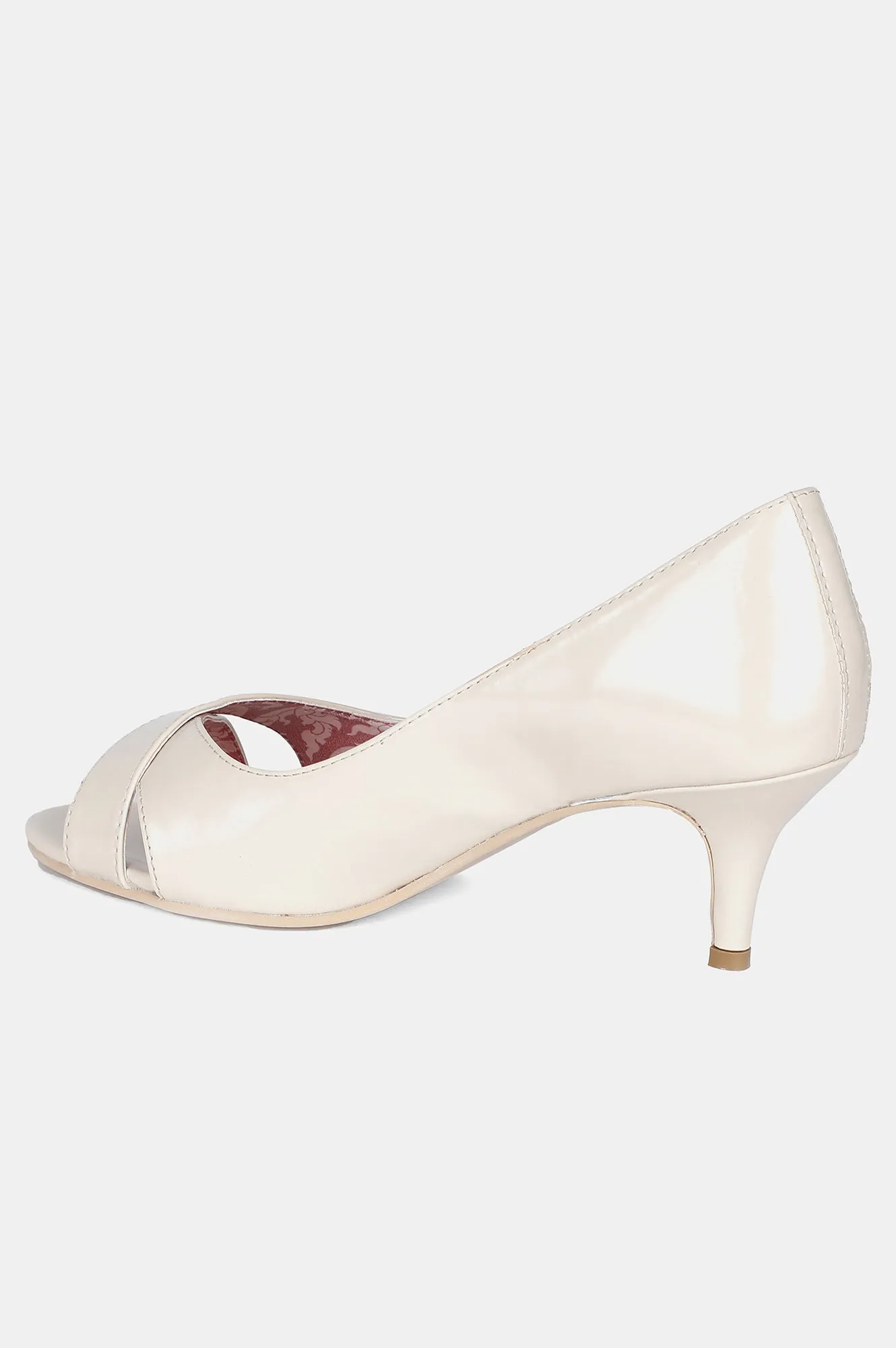 Beige Almond Toe Solid Stiletto - ZConnie