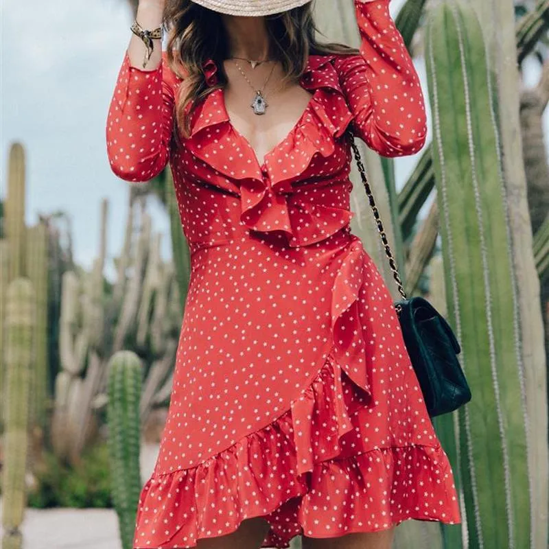 Belyana Chiffon Polka Dot Dress