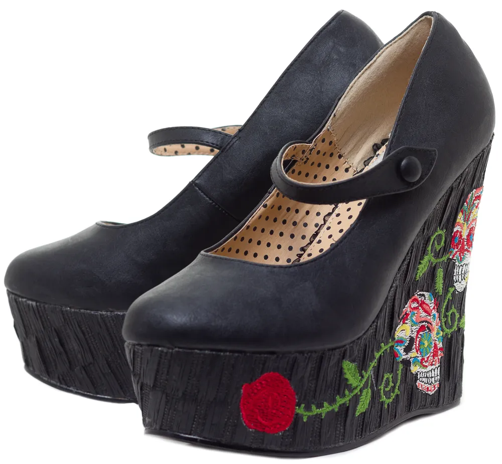 BETTIE PAGE CALAVERA WEDGES