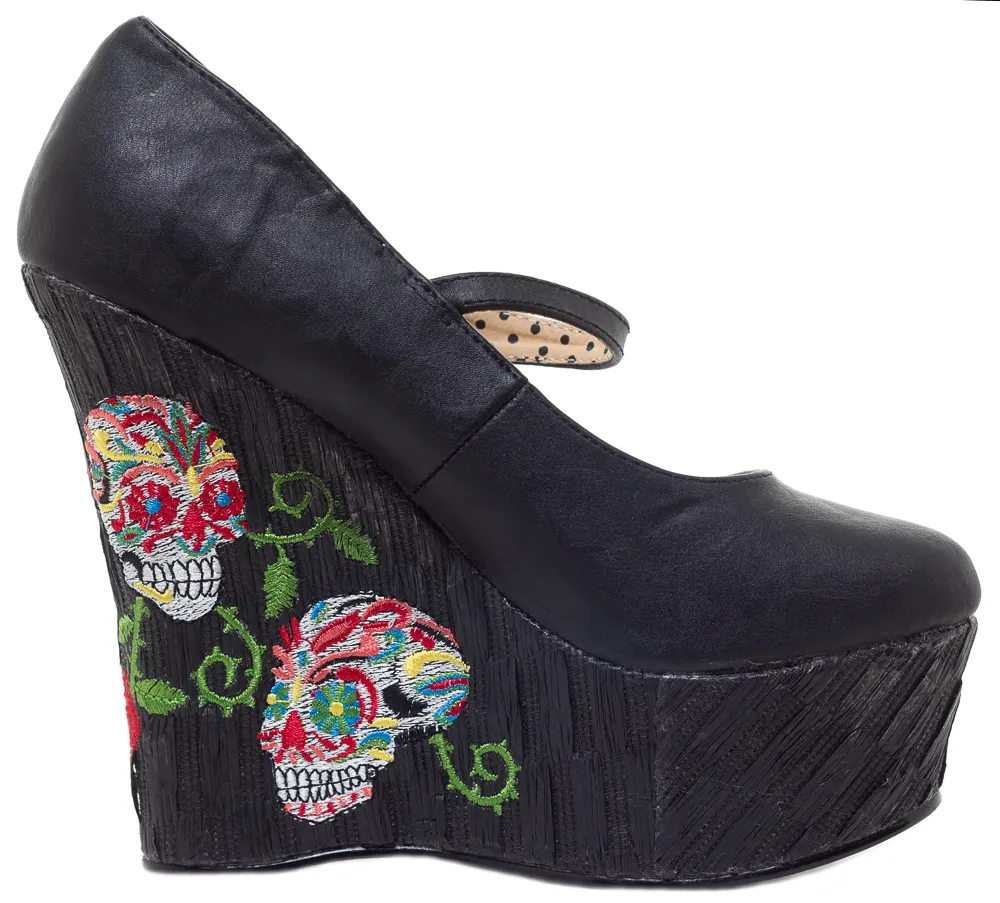 BETTIE PAGE CALAVERA WEDGES