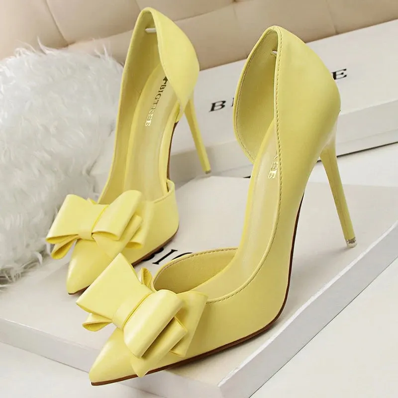 BIGTREE Shoes Bow-knot Woman Pumps Stiletto 10.5 Cm Women Basic Pump Pointed Toe Classic Pumps Sexy High Heels Women Shoes 2024