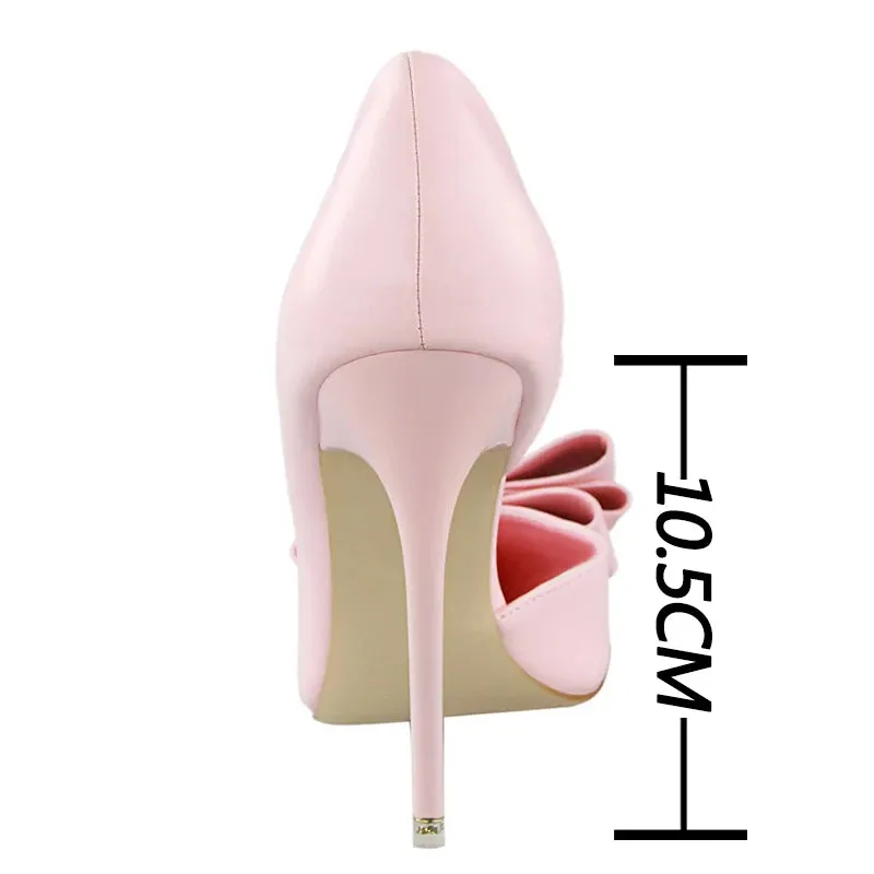 BIGTREE Shoes Bow-knot Woman Pumps Stiletto 10.5 Cm Women Basic Pump Pointed Toe Classic Pumps Sexy High Heels Women Shoes 2024