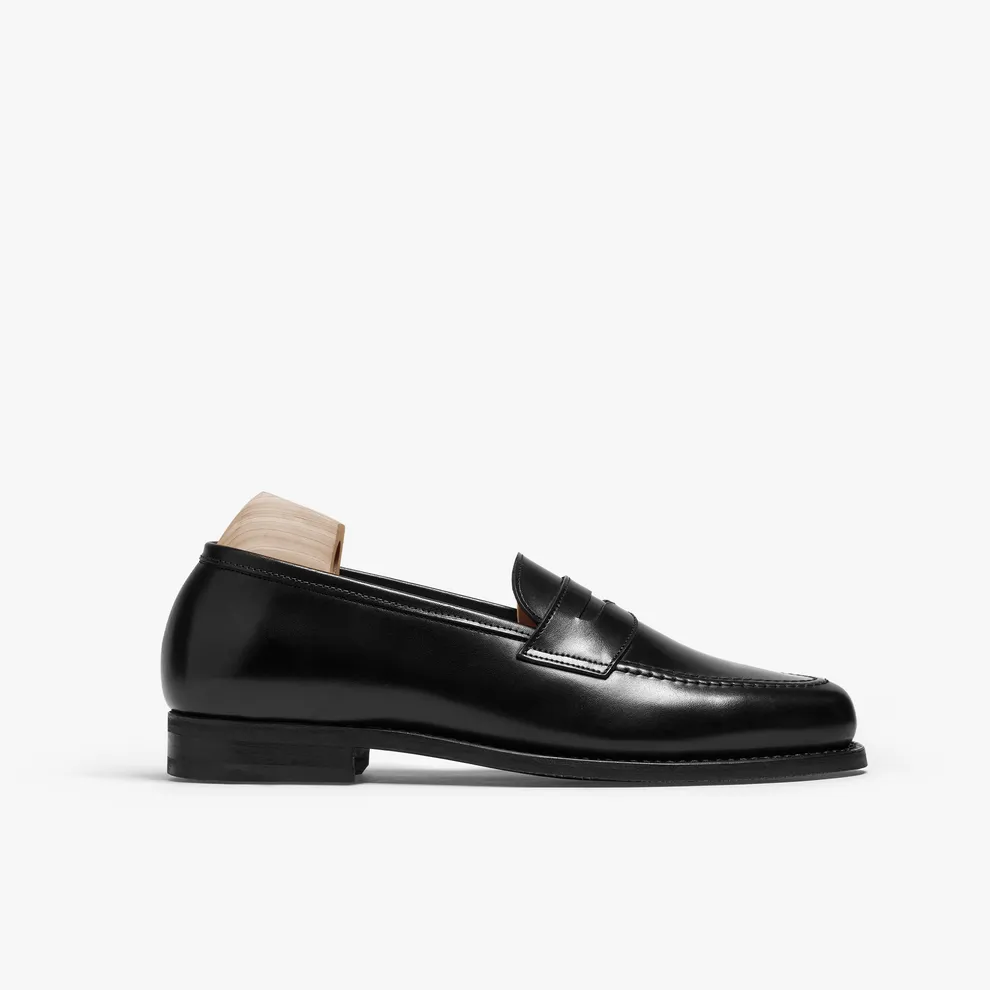 Black Leather Penny Loafers