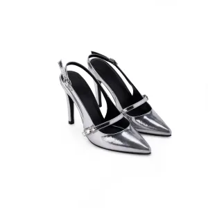 Brava Silver Slingbacks Stiletto