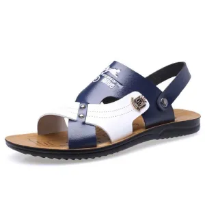 Breathable Leather Beach Slippers - Mens Summer Fashion Footwear