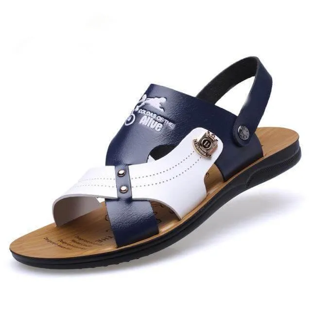 Breathable Leather Beach Slippers - Mens Summer Fashion Footwear