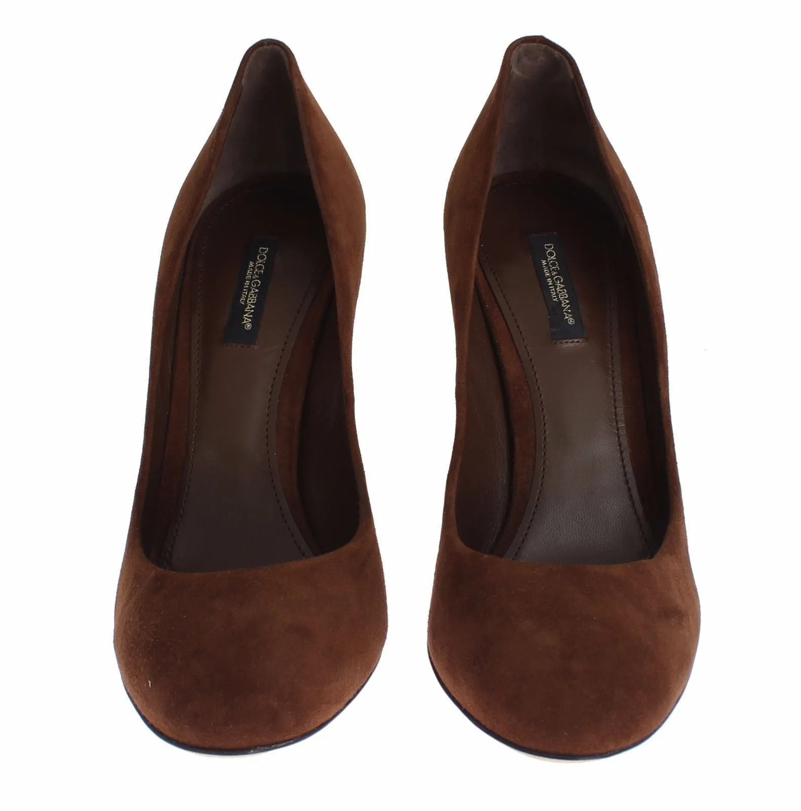 Brown Suede Block Heels Classic Pumps Shoes