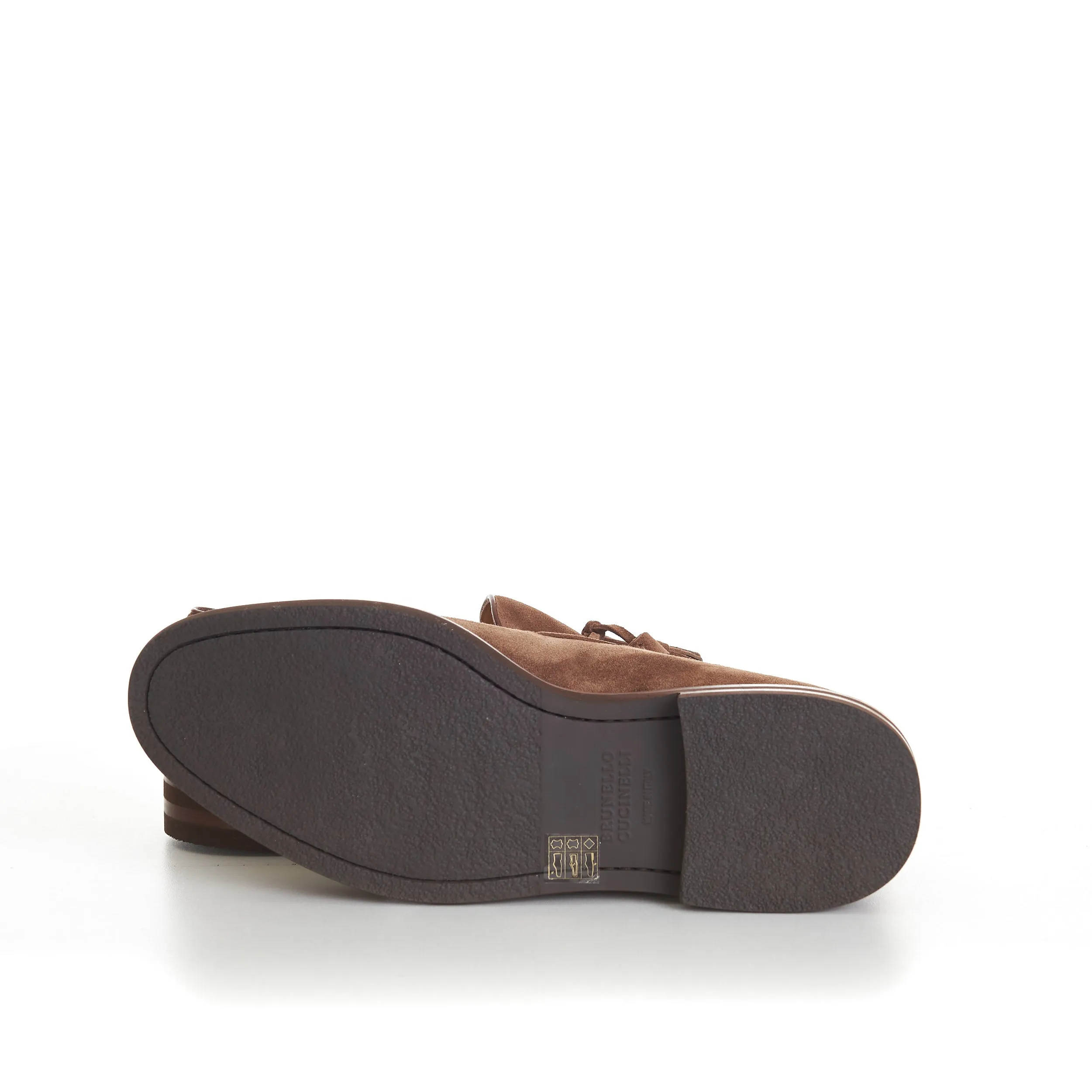 Brown Suede Loafers With Tassels