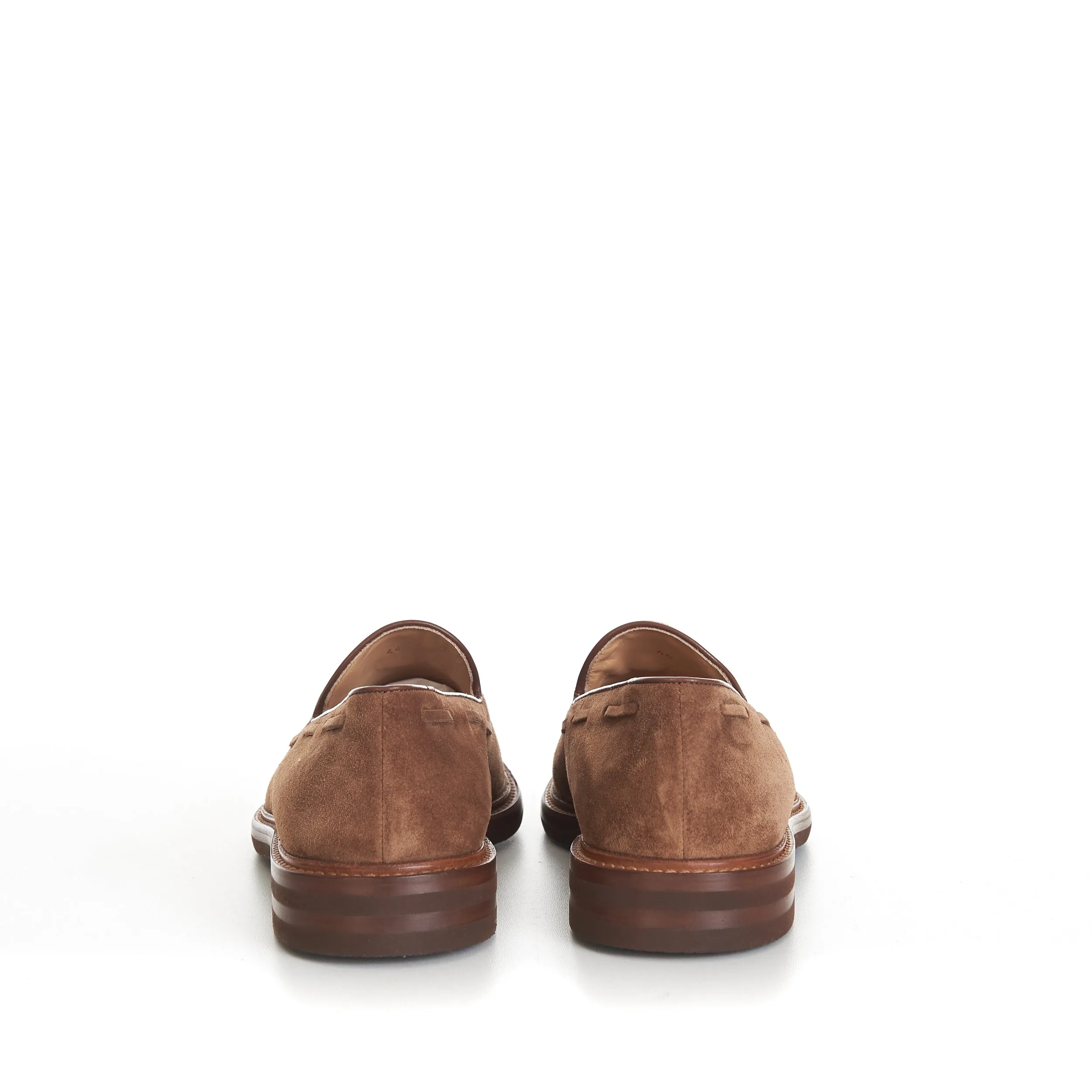 Brown Suede Loafers With Tassels