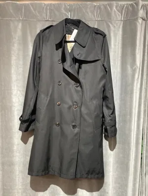 Burberry Black Collared Swing Trench Coat with zip out Lining