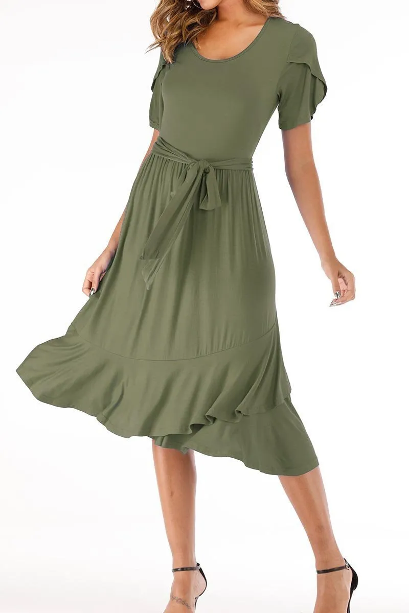 Casual Midi Dress with Belt