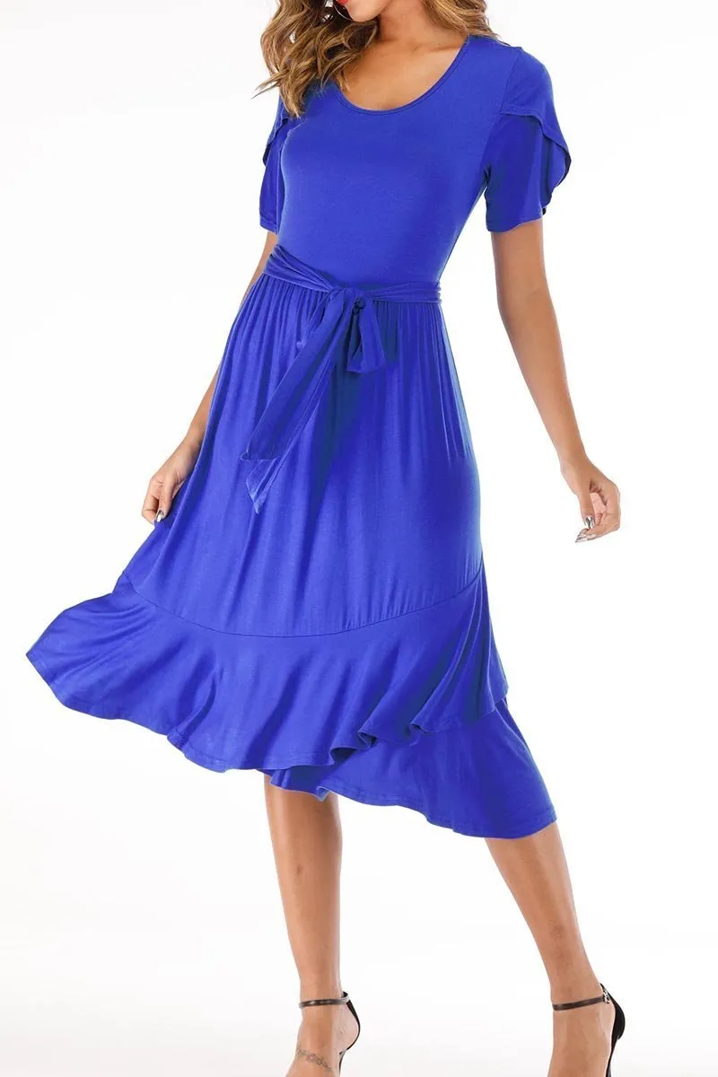Casual Midi Dress with Belt
