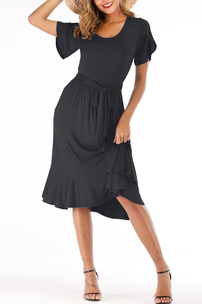 Casual Midi Dress with Belt