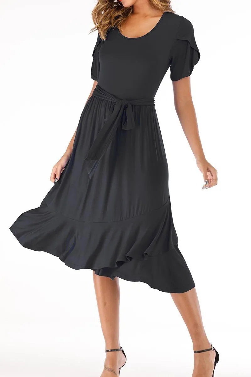 Casual Midi Dress with Belt