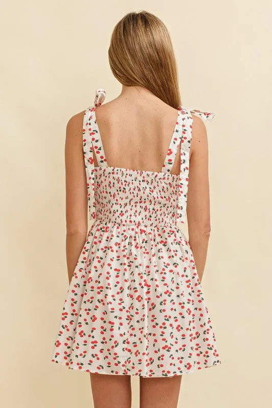 Cherry Sweetheart Mini Dress