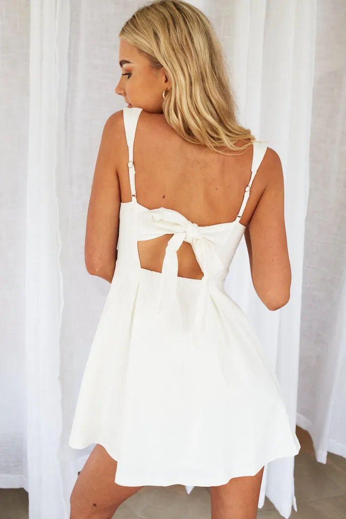 CHERYLYN TIED BACK MINI DRESS - White