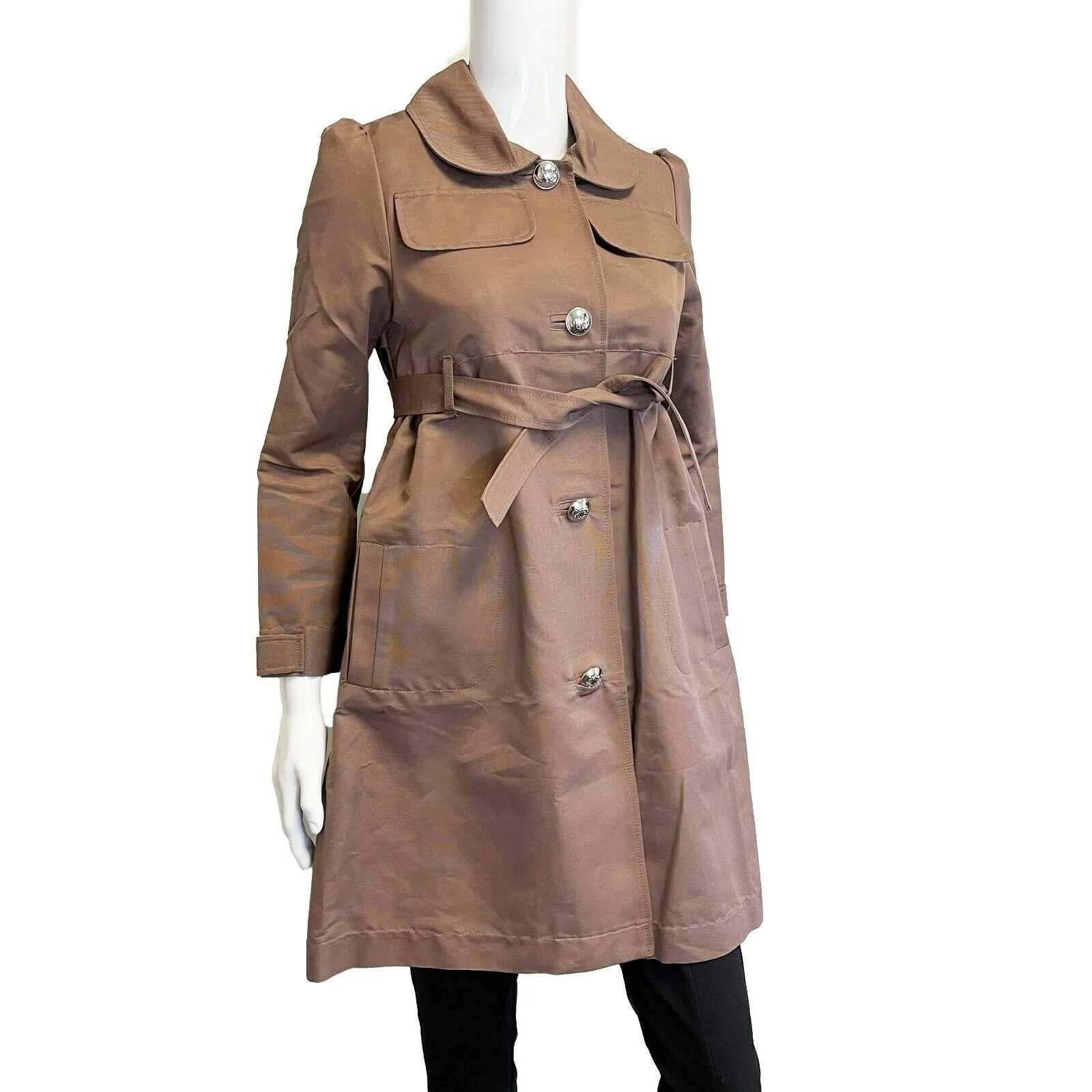 Christian Dior - Mocha Mauve Girl's Belted Trench Coat - US 34 US 2 Girls 12 NWT