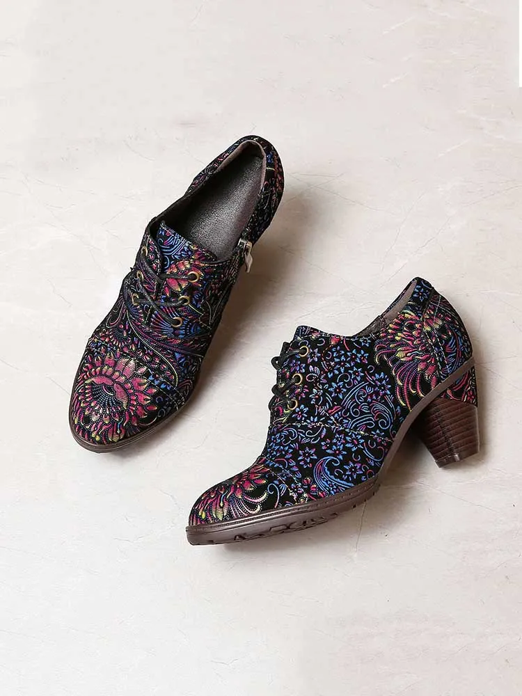 Clarissa Retro Handmade Leather Exquisite Shoes