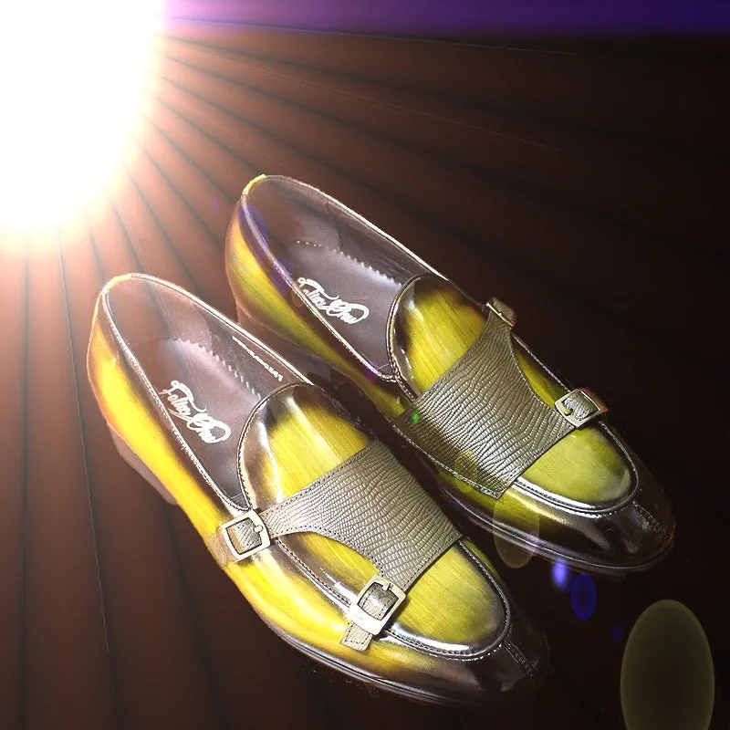 Classic Men Loafers Olive Green Shoes