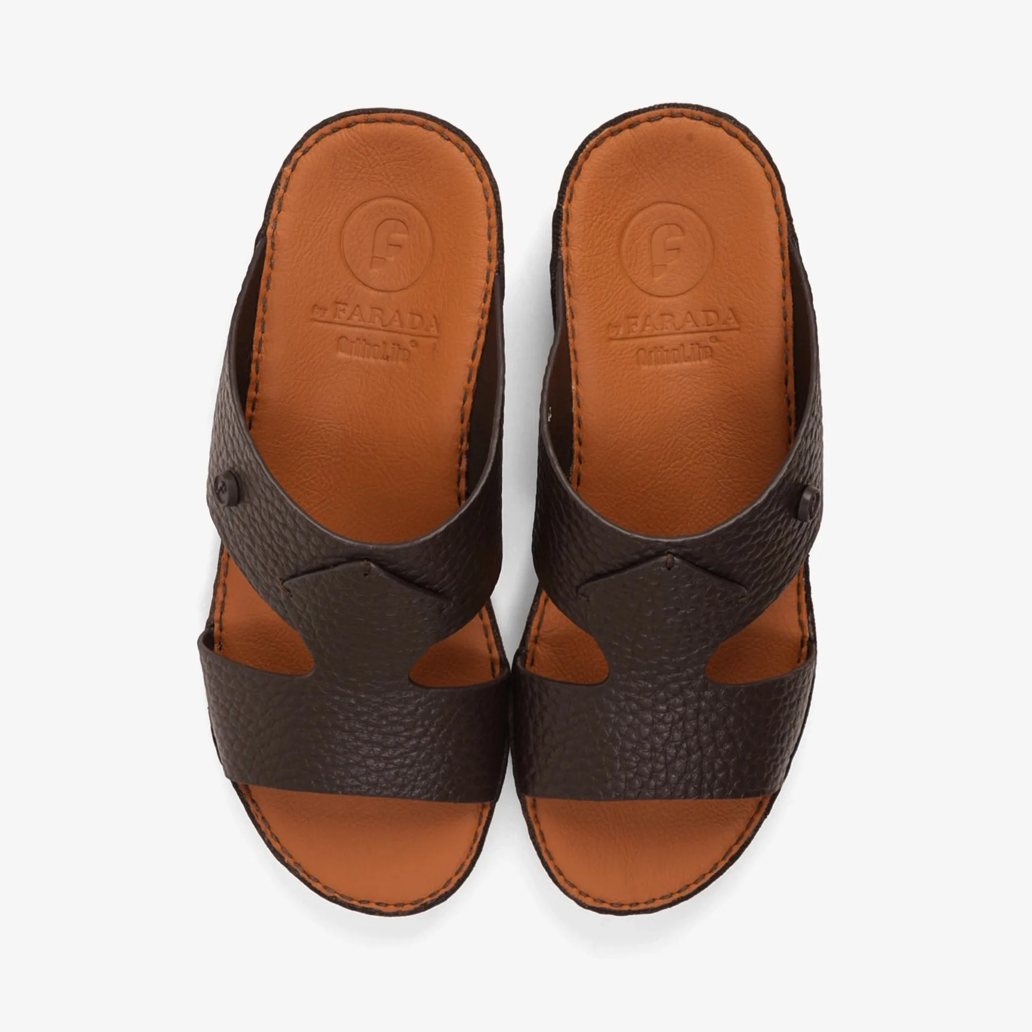 CLASSIC UNLINED GRAIN HAMMERED ARABIC SANDALS BROWN