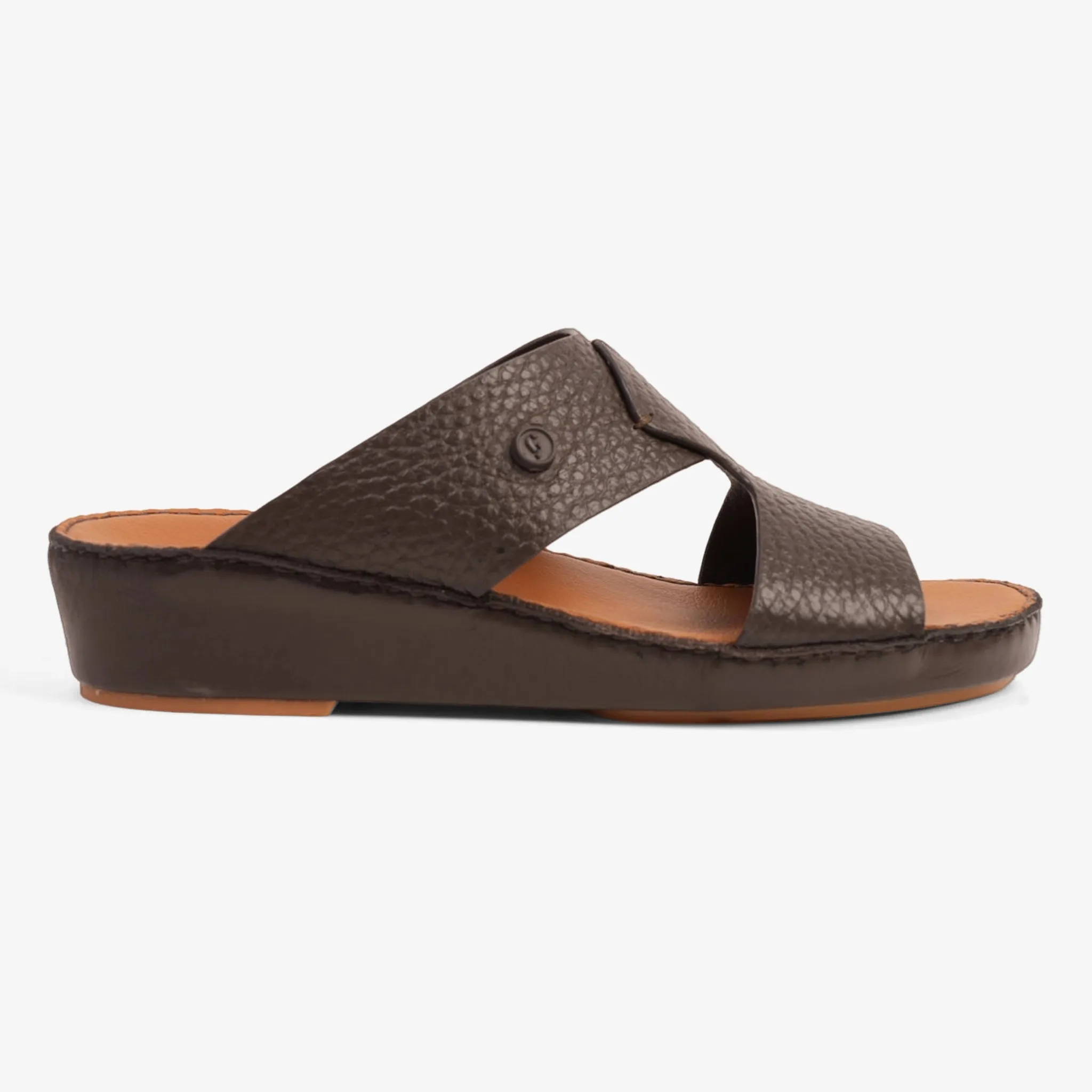 CLASSIC UNLINED GRAIN HAMMERED ARABIC SANDALS BROWN