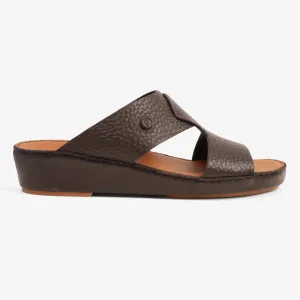 CLASSIC UNLINED GRAIN HAMMERED ARABIC SANDALS BROWN