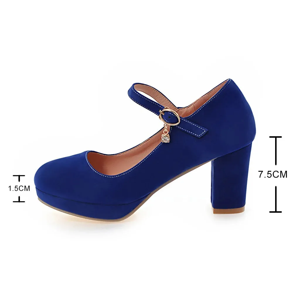 Classic Velvet High Heels Shoes Female Sexy Straps Black Blue Womens Heeled Platform Everyday Casual Shoes Dress Pumps Ladies