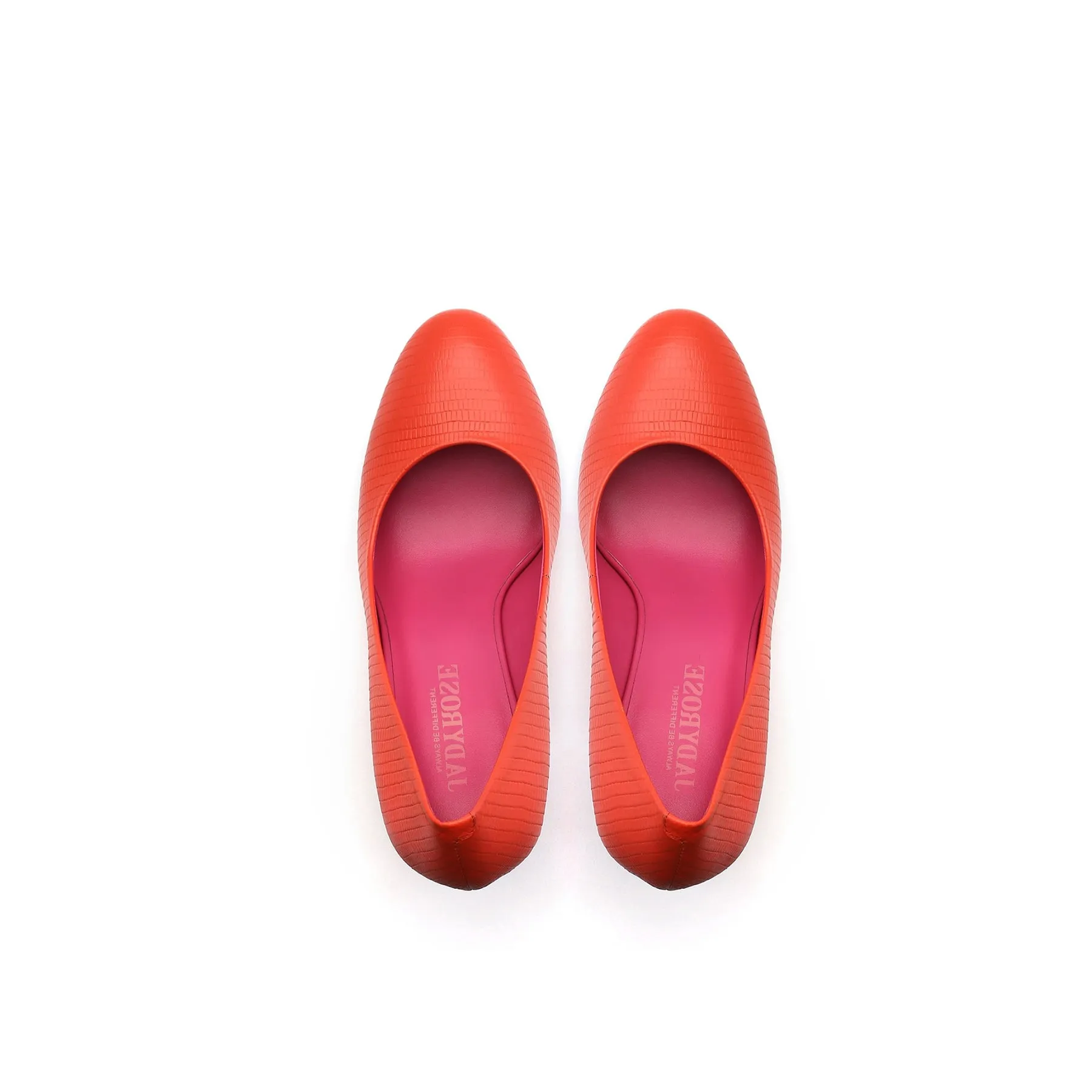 Classy Heel Leather Pump Red