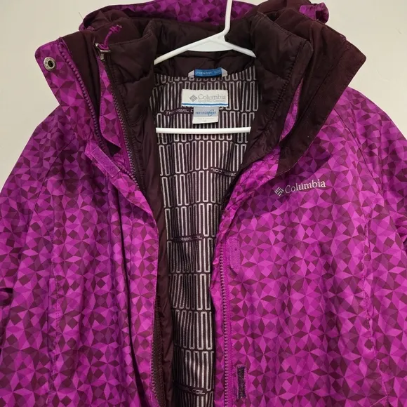 Columbia Outer West Interchange 3-in-1 Winter Jacket in Bright Plum Print  - Med