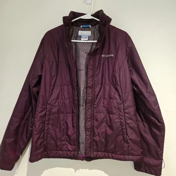 Columbia Outer West Interchange 3-in-1 Winter Jacket in Bright Plum Print  - Med