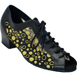 Comfort Classic - Black Leather / Black Gold Dot Mesh