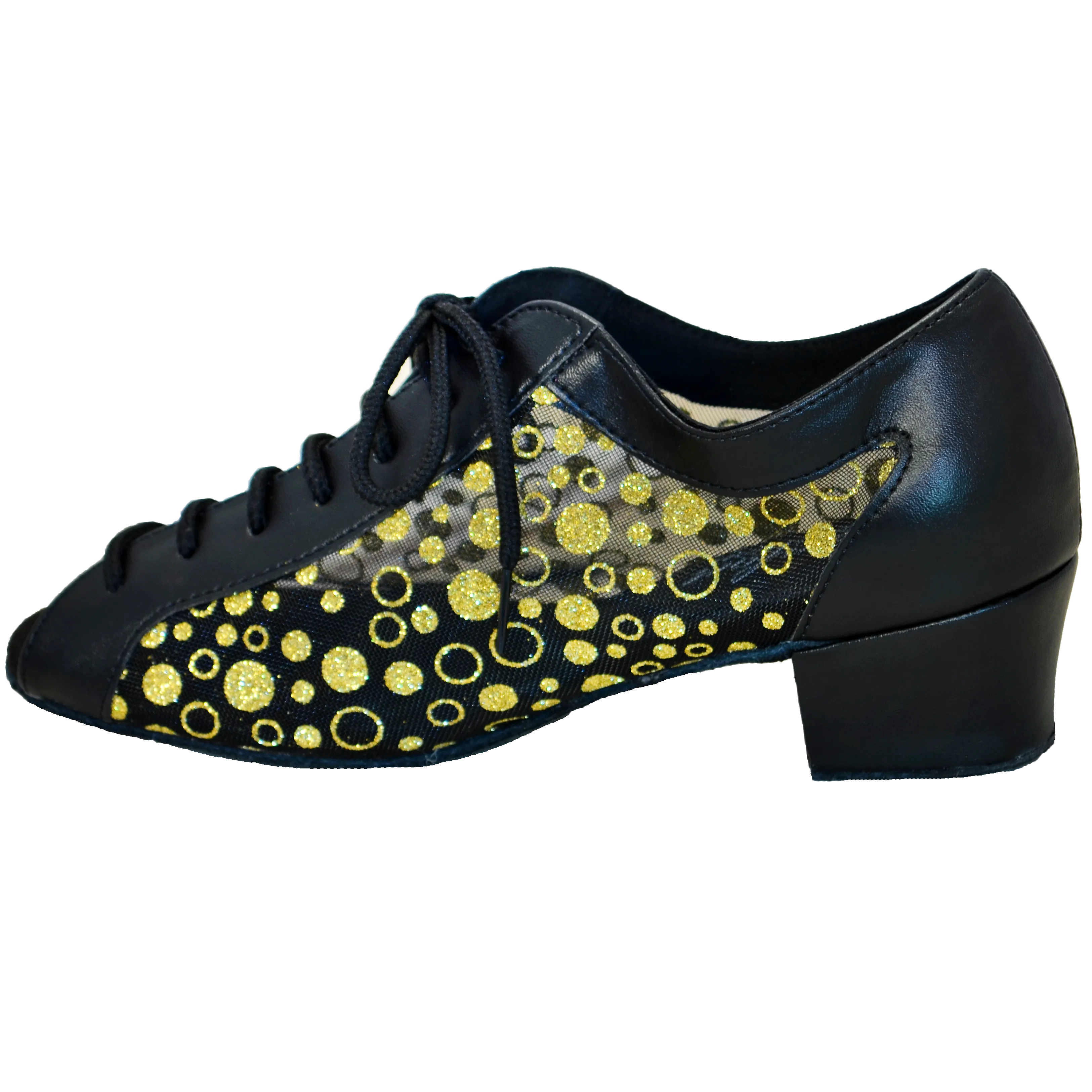 Comfort Classic - Black Leather / Black Gold Dot Mesh
