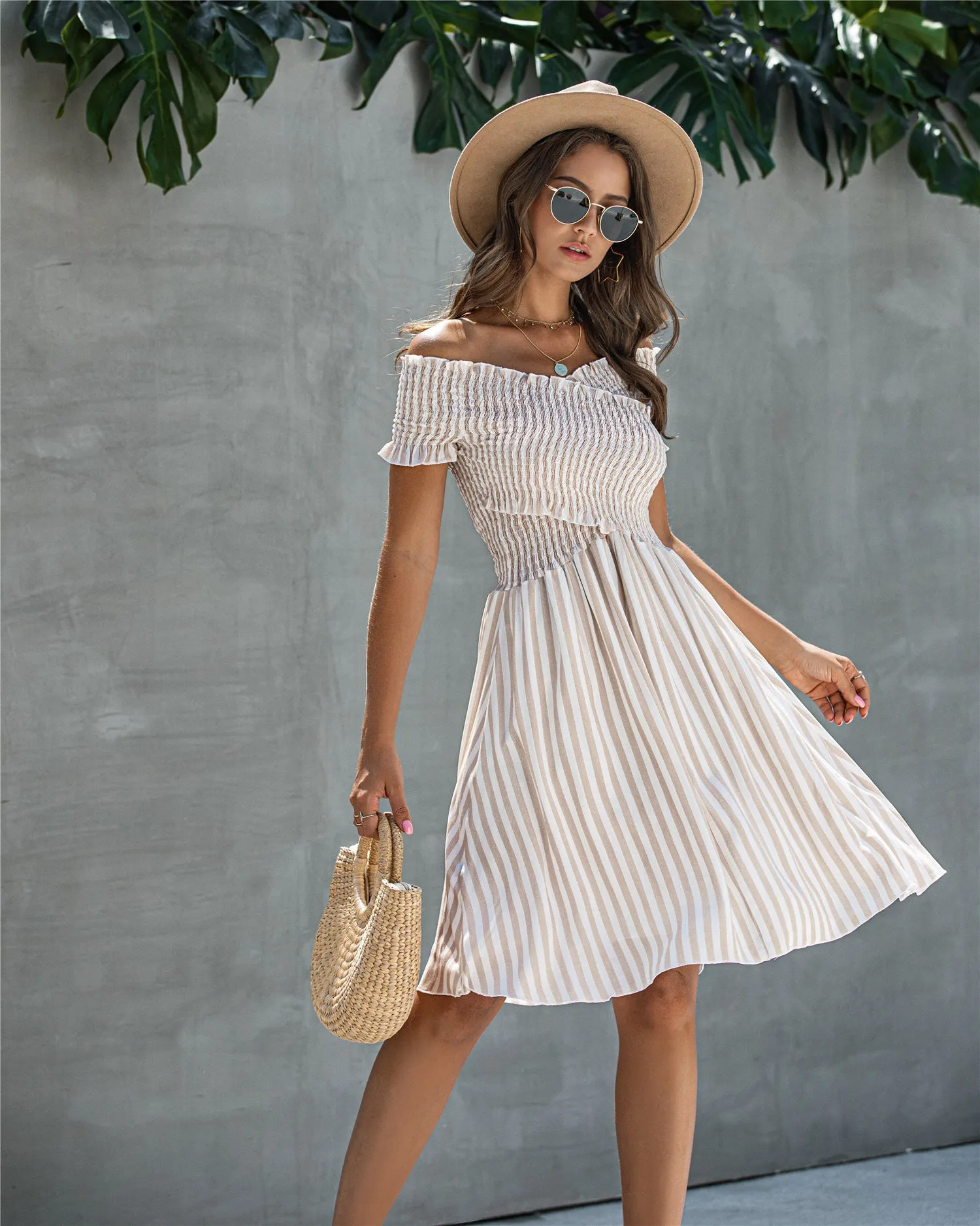 Copy of Fringe Off The Shoulder Strapless Mini Dresses