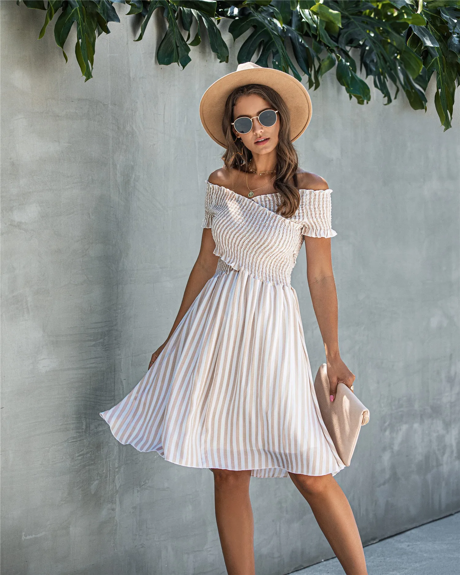 Copy of Fringe Off The Shoulder Strapless Mini Dresses
