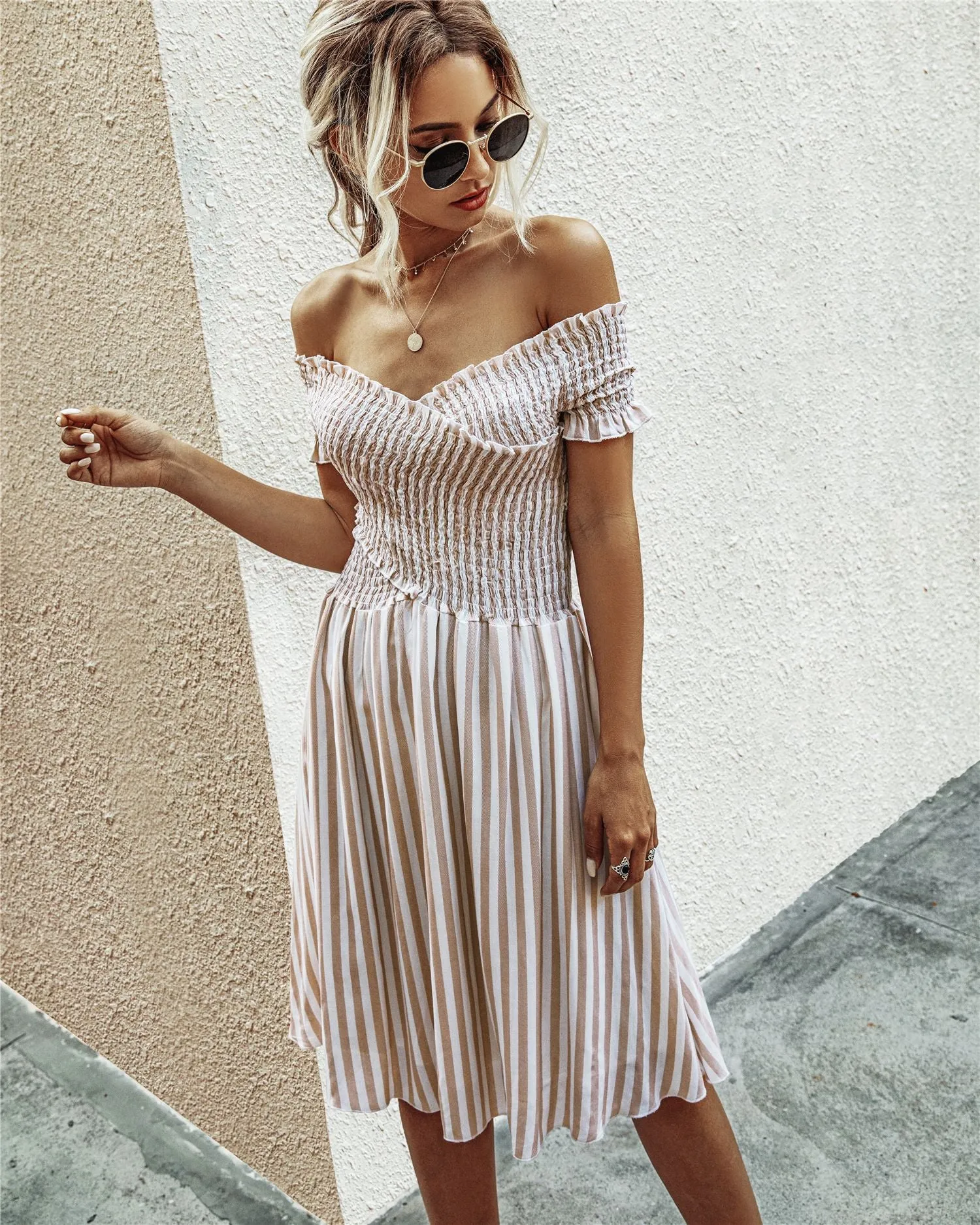 Copy of Fringe Off The Shoulder Strapless Mini Dresses