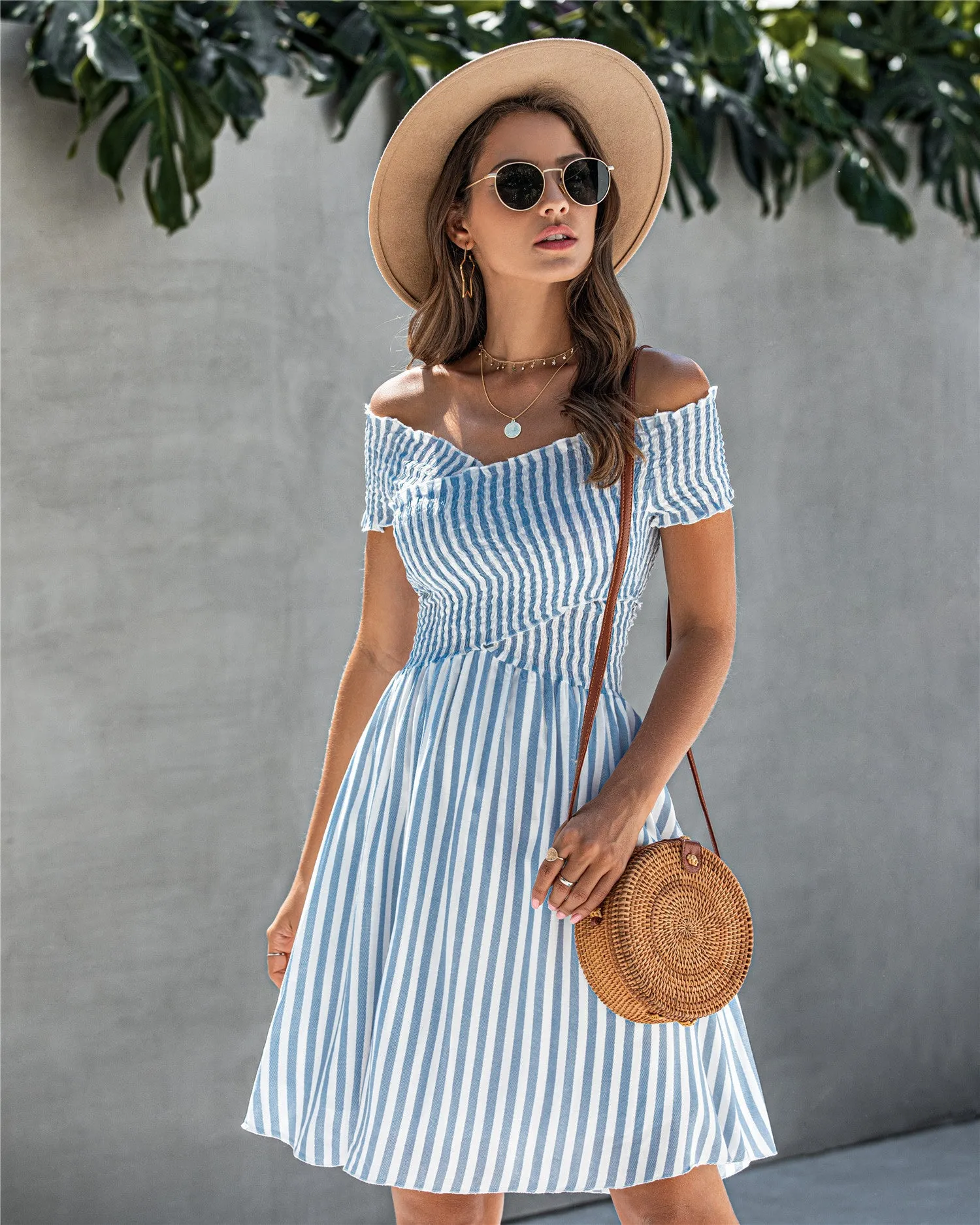 Copy of Fringe Off The Shoulder Strapless Mini Dresses