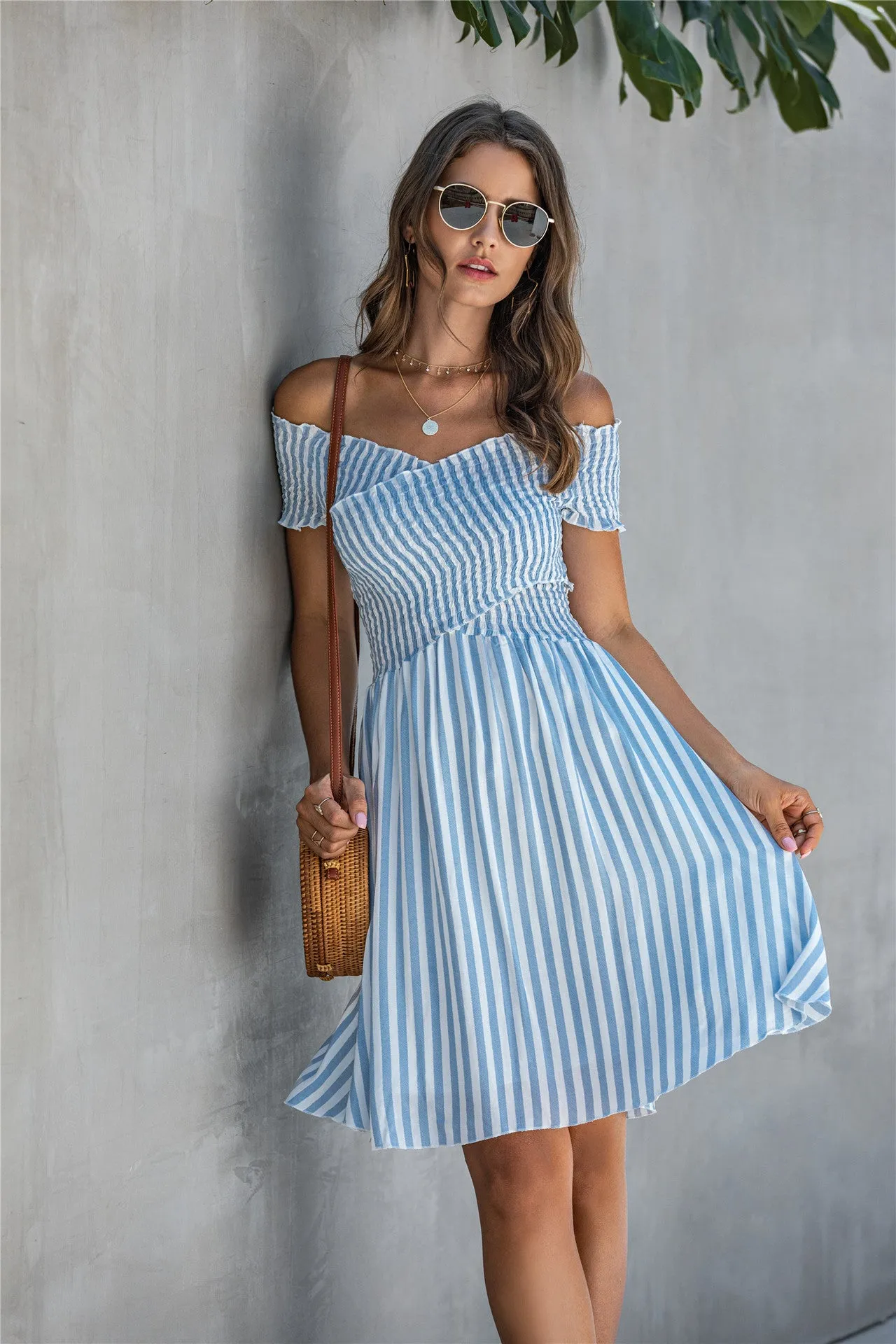 Copy of Fringe Off The Shoulder Strapless Mini Dresses